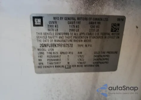 2015 Chevrolet Equinox Ls from USA, damaged, VIN 2GNFLEEK7F6167570